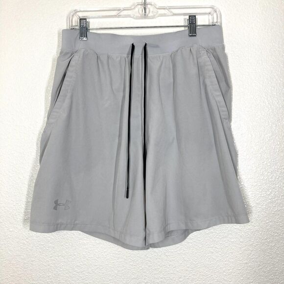 Under Armour Shorts Mens Large Gray HeatGear Speedpocket Lined Running Gym Run - Picture 1 of 16